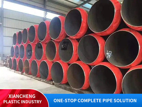 Outer polyethylene jacketed polyurethane insulated steel pipes